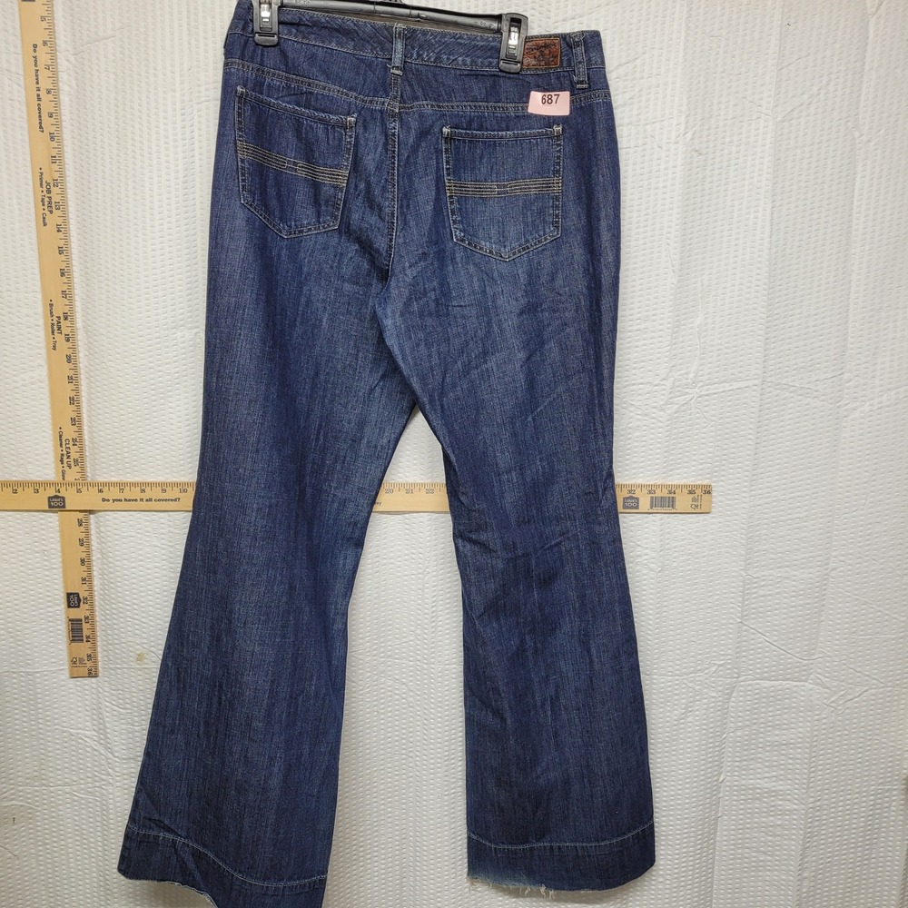 Tommy Hilfiger American Splendor Mid Rise Trouser Jeans Dark Wash Wide Leg 12